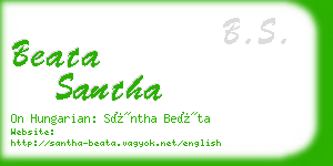 beata santha business card